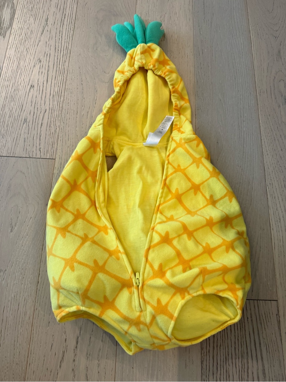 Halloween Pinapple Costume Hoodie - Yellow with Green Top
